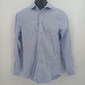 mens calvin klein slim fit performance non iron size 15/32 size large blue shirt